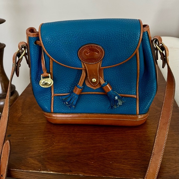 Dooney & Bourke Blue and Brown Leather Backpack - Picture 5 of 5